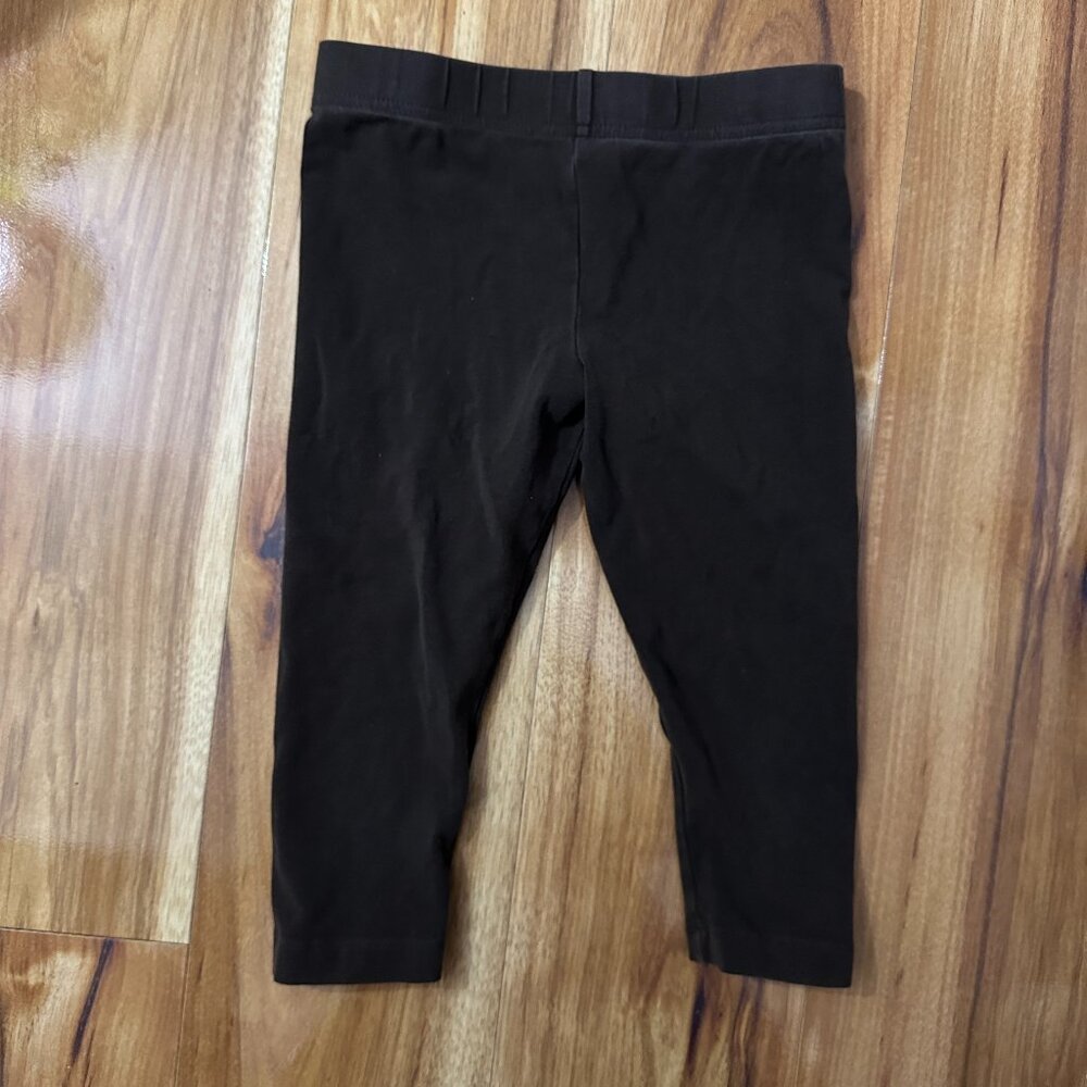 Lands End Girls Crop Leggings Dark Chocolate Brown Size 6 Tough Cotton